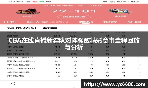 CBA在线直播新疆队对阵强敌精彩赛事全程回放与分析